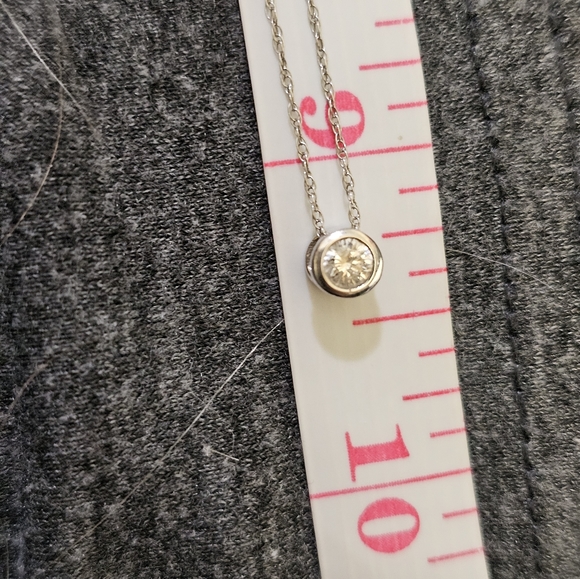 14k genuine diamond necklace 10k chain measures about 19  inches. Pendant stampe - Picture 5 of 10